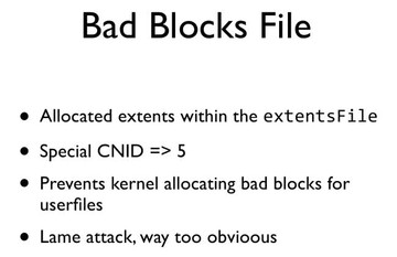 Bad Blocks File