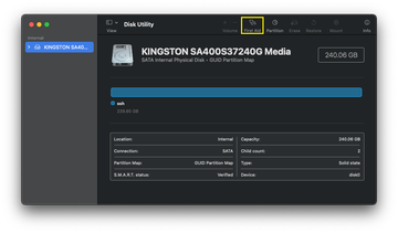 Check disk health and free space