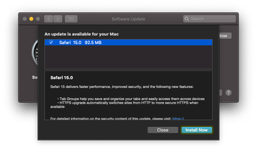 Install macOS / Safari update Install macOS / Safari update