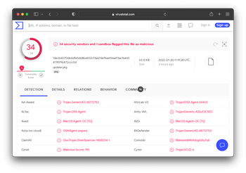 Silver Sparrow malware detection rate