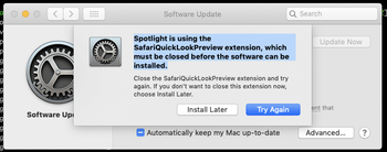  SafariQuickLookPreview extension bug may cause ‘Safari cannot be opened while it is being updated’ error