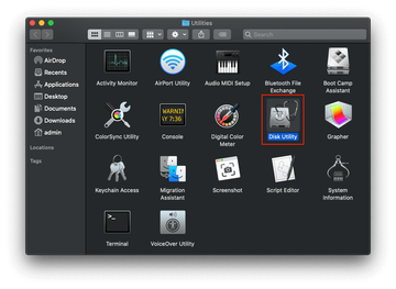 Open Disk Utility Open Disk Utility
