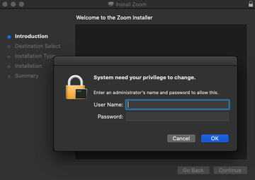 Zoom disguises its admin password request as a system prompt