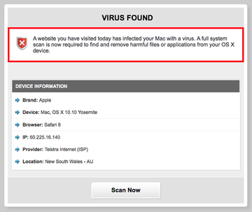 Virus warning constituting the Bankworm scam