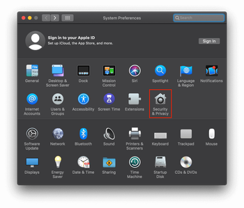 Go to Security & Privacy