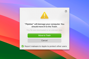 Pipidae wird Ihren Computer beschädigen-Pop-up auf dem Mac