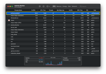 softwareupdated high CPU usage visible in Activity Monitor softwareupdated high CPU usage visible in Activity Monitor