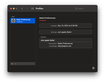 Mac configuration profile that poisons Safari’s settings with sapino.net Mac configuration profile that poisons Safari’s settings with sapino.net