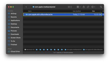 Move the com.apple.mediaanalysisd cache to the Trash