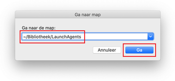 Open ~/Bibliotheek/LaunchAgents directory Open ~/Bibliotheek/LaunchAgents directory