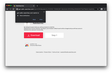 Malicious browser add-on pushed on a landing page related to Onclickbright virus