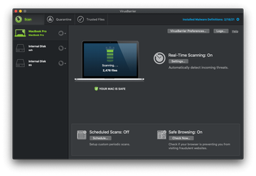 Start a scan with VirusBarrier Start a scan with VirusBarrier