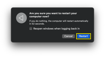 Restart macOS Restart your Mac
