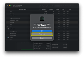 Force quitting distnoted could be a temporary relief