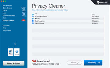  Privacy Cleaner pane