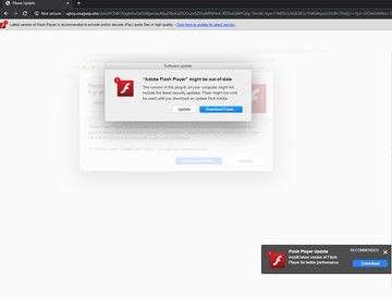 Fake Adobe Flash Player update popup promoting Shlayer Trojan Mac