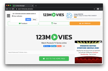 123movies.domains site asking for permission to show notifications