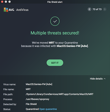 MRT.app alert related to Genieo adware MRT.app alert related to Genieo adware
