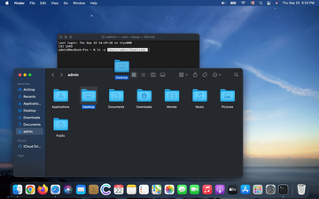 Drag a folder’s icon over to the Terminal to have its path