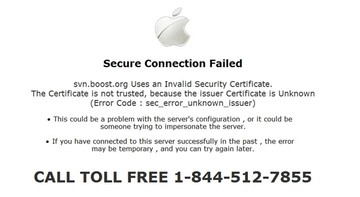 Infected Mac users get redirected to a page containing spoof certificate warning