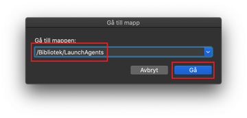 Öppna mappen /Bibliotek/LaunchAgents