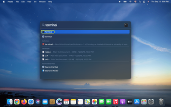 Open Terminal using Spotlight search