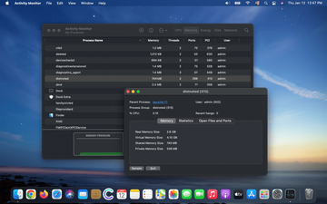 Statistics for the distnoted daemon on Mac