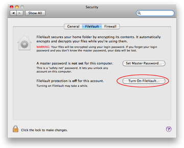 Turn On FileVault