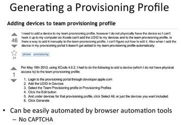 Generating a Provisioning Profile 2