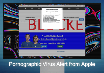 Remove “Pornographic Virus Alert from Apple” warning popups