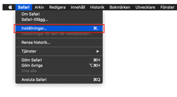 Gå till Inställningar i Safari Gå till Inställningar i Safari