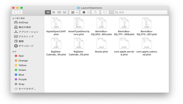 LaunchDaemons フォルダの内容