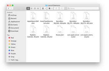 Contenuti cartella LaunchDaemons