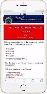 Web browser hijacked by FBI virus on iPhone