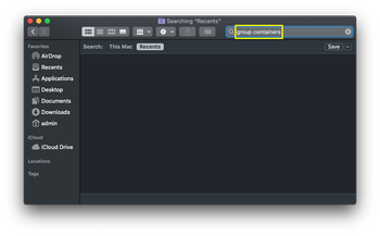 Search your Mac for Group Containers folder