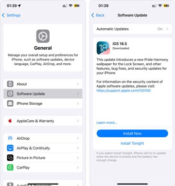 Settings-General and Software Update