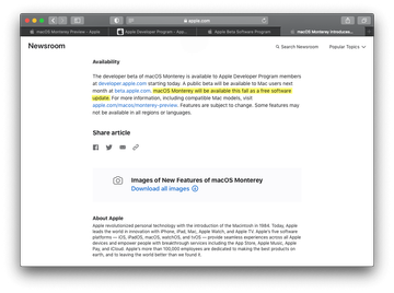macOS 12 Monterey release time information macOS 12 Monterey release time information