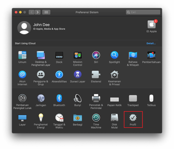 Select Profiles under System Preferences