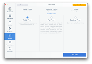 Combo Cleaner’s antivirus scan modes