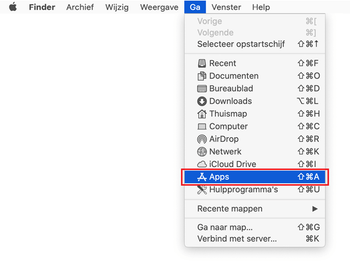 Ga naar het scherm Apps op de Mac