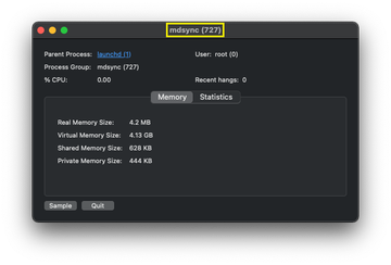 mdsync minnesanvändning i macOS mdsync minnesanvändning i macOS