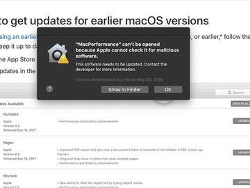 'MacPerformance can’t be opened’ popup alert 'MacPerformance can’t be opened’ popup alert