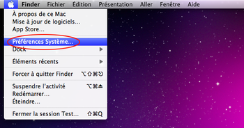 Choisissez le Préférences Système