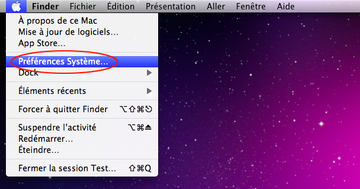 Choisissez le Préférences Système