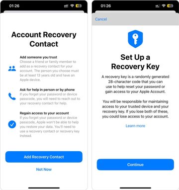 Account Recovery Contact - Set Up a Recovery Key