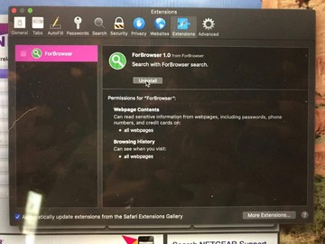 ForBrowser extension added to Safari behind the scenes ForBrowser extension added to Safari behind the scenes