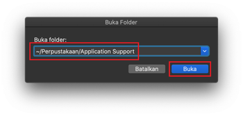 Membuka ~/Perpustakaan/Application Support