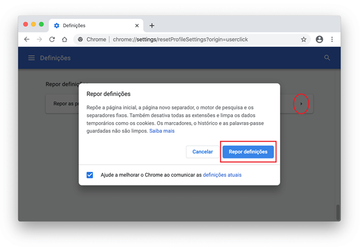 Eis como pode restaurar as definições no Chrome do Mac