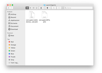 Contenuti cartella Root-level LaunchAgents