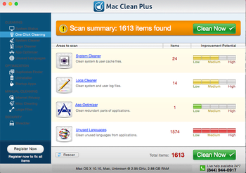 Misleading scan report by Mac Clean Plus